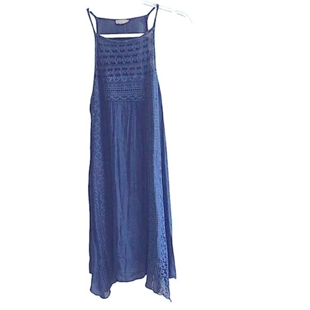 Crochet‎ Blue Halter Style Lightweight Flowy Sundress